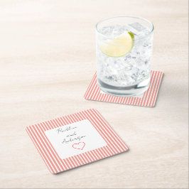 Elegant Tangerine Wedding スクエアペーパーコースター