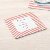 Elegant Tangerine Wedding スクエアペーパーコースター (アングル)