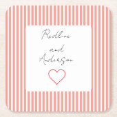 Elegant Tangerine Wedding スクエアペーパーコースター (正面)