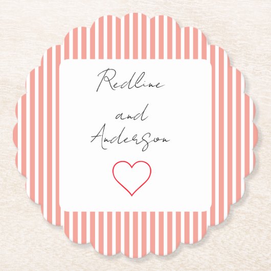 Elegant Tangerine Wedding ペーパーコースター (正面)