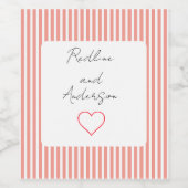 Elegant Tangerine Wedding ワインラベル (シングルラベル)