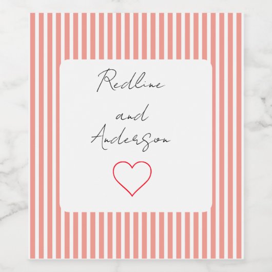 Elegant Tangerine Wedding ワインラベル (シングルラベル)