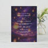 Elegant Tangled Lanterns Budget QR Code Wedding 招待状 (スタンド正面)