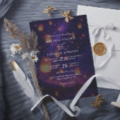 Elegant Tangled Lanterns Budget QR Code Wedding 招待状