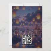 Elegant Tangled Lanterns Budget QR Code Wedding 招待状 (裏面)