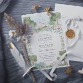 Elegant Tangled Lanterns Modern Chic Wedding 招待状