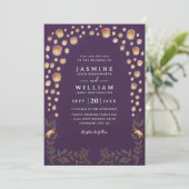 Elegant Tangled Lanterns Modern Minimalist Wedding 招待状 (スタンド正面)