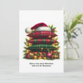 Elegant Tartan Christmas Cozy Plaid Pillows シーズンカード (スタンド正面)