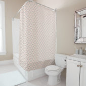 Elegant Tartan Curtain Coral Grey Bathroom Style シャワーカーテン (インサイチュ)
