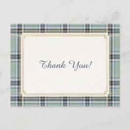 Elegant Tartan Frame Thank You  ポストカード