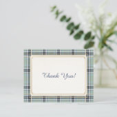 Elegant Tartan Frame Thank You  ポストカード (スタンド正面)