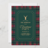 Elegant Tartan Plaid Christmas Party Invitation 招待状 (正面)