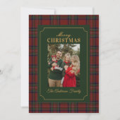 Elegant Tartan Plaid Family Photo Christmas シーズンカード (正面)