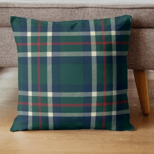 Elegant Tartan Plaid Green Preppy Christmas  クッション