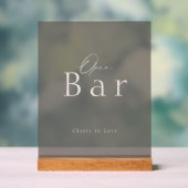 Elegant Taupe Acrylic Open Bar Wedding Sign アクリルサイン (ニュートラル)