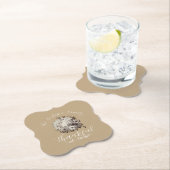 Elegant Taupe Autumn ‘Thankful And Cheerful’ ペーパーコースター (インサイチュ)