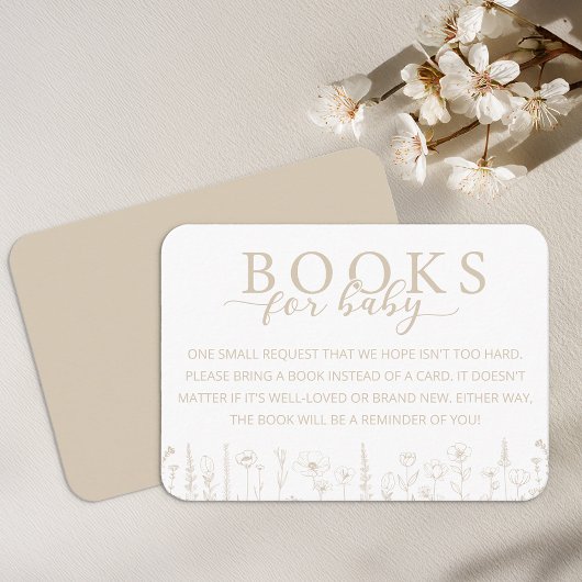 Elegant Taupe Books for Baby Card エンクロージャーカード