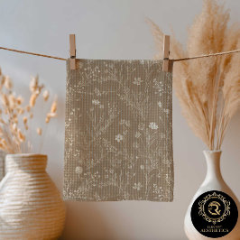Elegant Taupe Brown Botanicals Kitchen Towel キッチンタオル