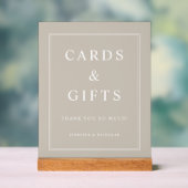 Elegant Taupe Cards And Gifts Wedding アクリルサイン (ニュートラル)
