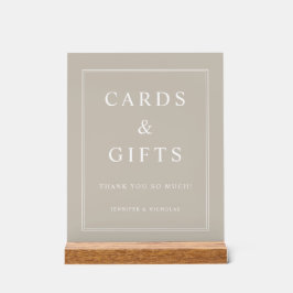 Elegant Taupe Cards And Gifts Wedding アクリルサイン