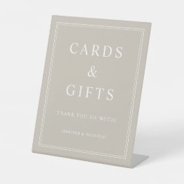 Elegant Taupe Cards And Gifts Wedding 台座サイン