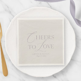 Elegant Taupe “Cheers to Love” Wedding スタンダードランチョンナプキン