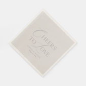 Elegant Taupe “Cheers to Love” Wedding スタンダードランチョンナプキン (角)