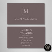 Elegant Taupe Circle Monogram 名刺
