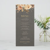 Elegant Taupe Floral Wedding Menu メニュー (スタンド正面)