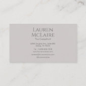 Elegant Taupe Gray Circle Monogram Business Card 名刺 (裏面)