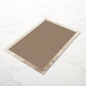 Elegant Taupe Minimalist Wedding Invitation 箔招待状 (回転した状態)