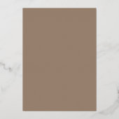 Elegant Taupe Minimalist Wedding Invitation 箔招待状 (裏面)