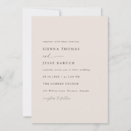 Elegant Taupe Modern Minimal Script Photo 招待状