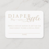 Elegant Taupe Neutral Baby Shower Diaper Raffle エンクロージャーカード (正面)