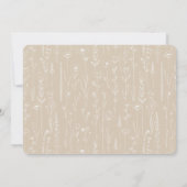 Elegant Taupe Neutral Floral Baby Shower Typograph 招待状 (裏面)
