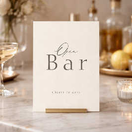 Elegant Taupe Open Bar Wedding Sign 招待状