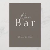 Elegant Taupe Open Bar Wedding Sign  招待状 (正面)