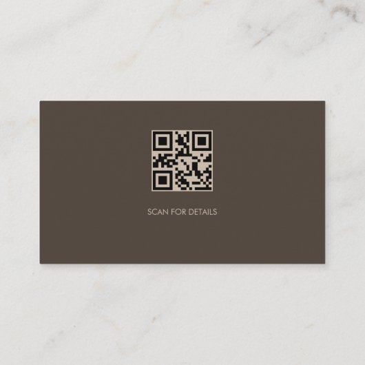 Elegant Taupe QR Code 名刺 (裏面)