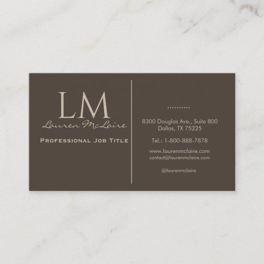 Elegant Taupe QR Code 名刺 (正面)