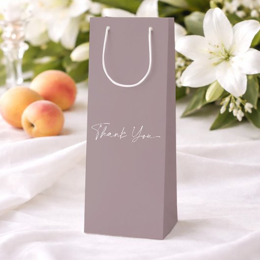 Elegant Taupe Thank You Gift Bag ワインギフトバッグ