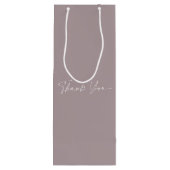 Elegant Taupe Thank You Gift Bag ワインギフトバッグ (裏面)