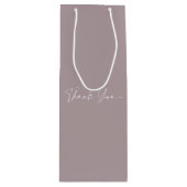 Elegant Taupe Thank You Gift Bag ワインギフトバッグ (正面)
