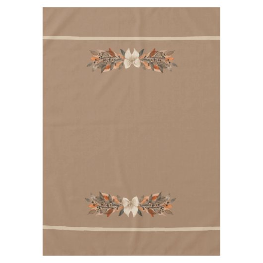 Elegant Taupe “Thanksgiving Leaves” Tablecloth テーブルクロス (正面)