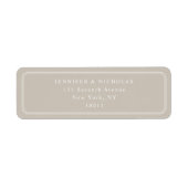 Elegant Taupe Wedding Return Address ラベル (正面)