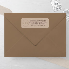 Elegant Taupe Wedding Return Address Label ラベル