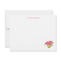 Elegant Tea cup with pink roses flat Thank you