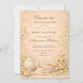 Elegant Tea Garden Baby Shower 招待状 (正面)
