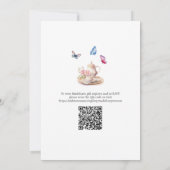 Elegant Tea Party QR Code Butterfly Bridal Shower  招待状 (裏面)