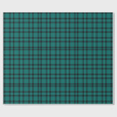 Elegant Teal and Black Tartan Plaid Pattern ラッピングペーパー (フラット)