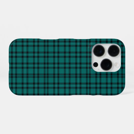 Elegant Teal and Black Tartan Plaid Pattern iPhoneケース (裏面横)